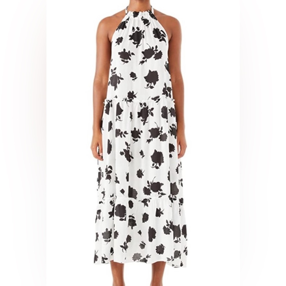 NWT Bicolor Kate Spade Women's New York High Neck Halter Cover-Up Dress Medium M